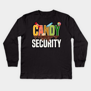 Candy Security Funny Halloween Trick or Treating Kids Long Sleeve T-Shirt